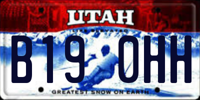 UT license plate B190HH