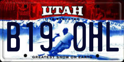 UT license plate B190HL