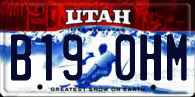 UT license plate B190HM
