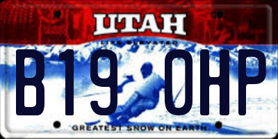 UT license plate B190HP