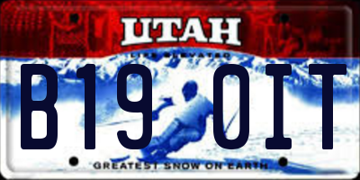 UT license plate B190IT