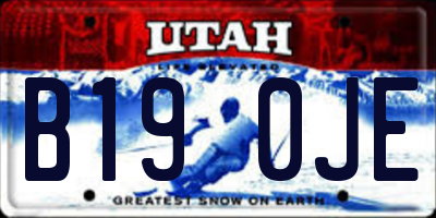 UT license plate B190JE