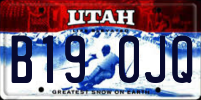 UT license plate B190JQ