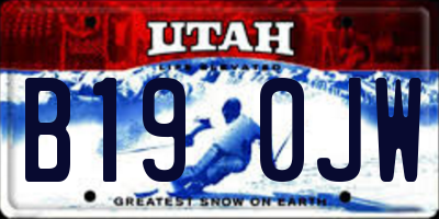 UT license plate B190JW