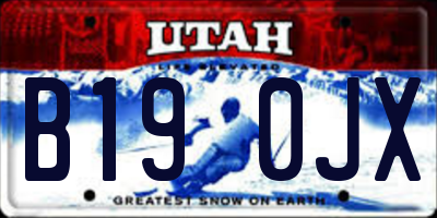 UT license plate B190JX