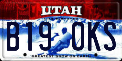 UT license plate B190KS