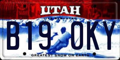 UT license plate B190KY