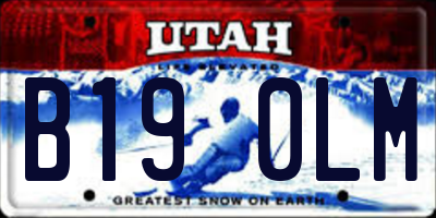 UT license plate B190LM