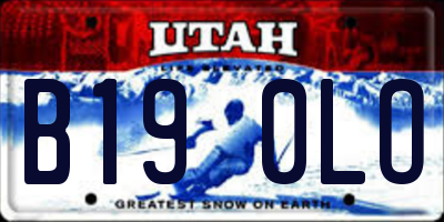 UT license plate B190LO