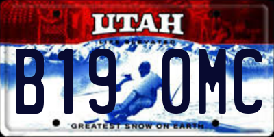 UT license plate B190MC