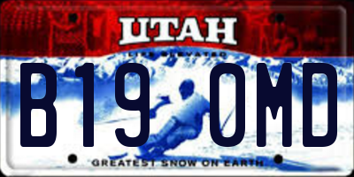 UT license plate B190MD