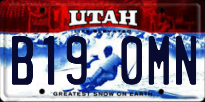 UT license plate B190MN
