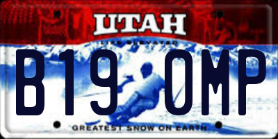 UT license plate B190MP