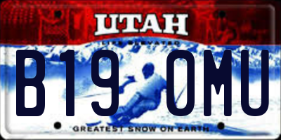 UT license plate B190MU
