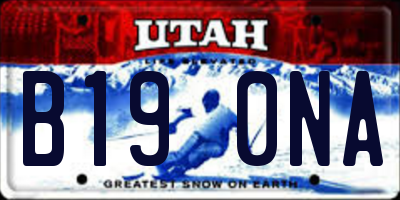 UT license plate B190NA