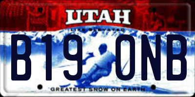 UT license plate B190NB