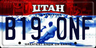 UT license plate B190NF