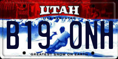 UT license plate B190NH