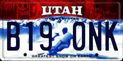 UT license plate B190NK