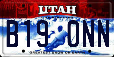 UT license plate B190NN