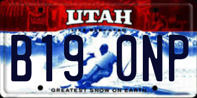UT license plate B190NP