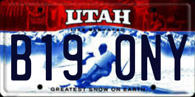 UT license plate B190NY