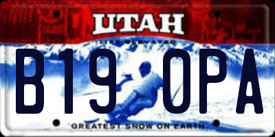 UT license plate B190PA