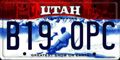 UT license plate B190PC