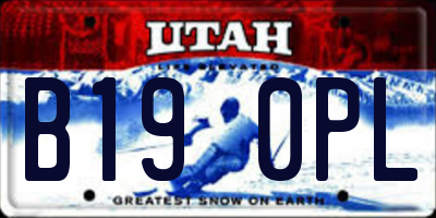 UT license plate B190PL