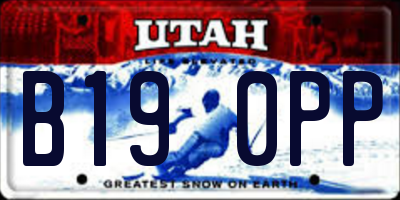 UT license plate B190PP