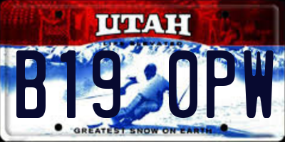 UT license plate B190PW