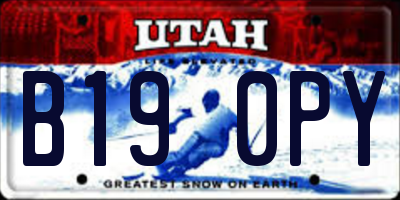 UT license plate B190PY