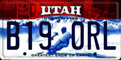 UT license plate B190RL