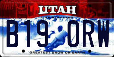UT license plate B190RW