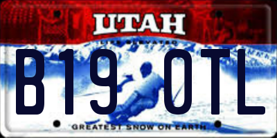 UT license plate B190TL