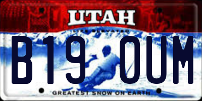 UT license plate B190UM