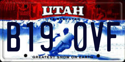 UT license plate B190VF