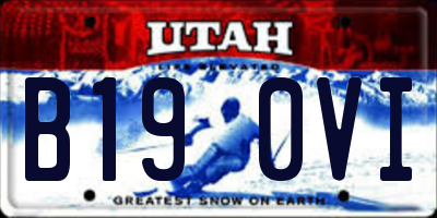 UT license plate B190VI