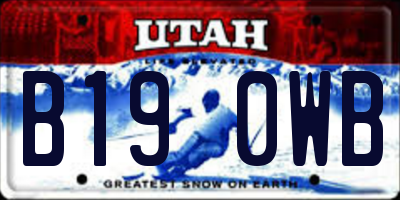 UT license plate B190WB