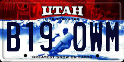 UT license plate B190WM