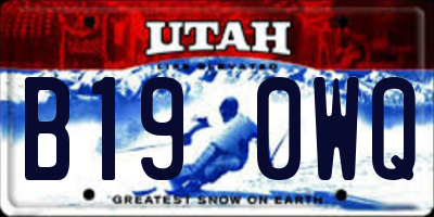 UT license plate B190WQ