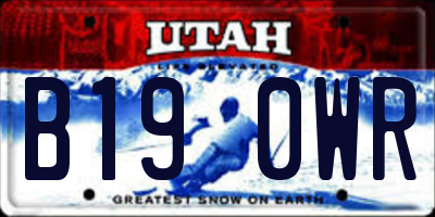 UT license plate B190WR