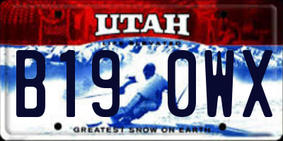 UT license plate B190WX