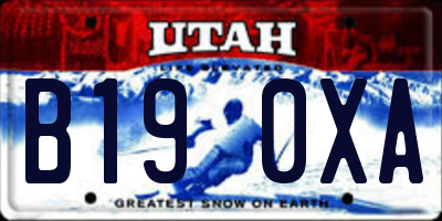 UT license plate B190XA