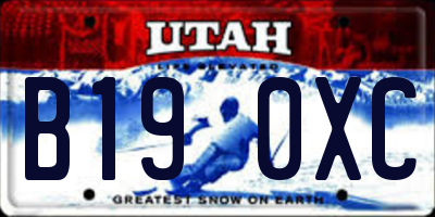 UT license plate B190XC
