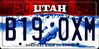 UT license plate B190XM
