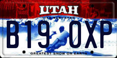UT license plate B190XP