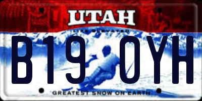 UT license plate B190YH