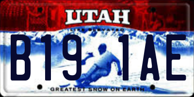UT license plate B191AE
