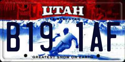 UT license plate B191AF